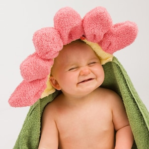 Pink Flower Hooded Towel image 1