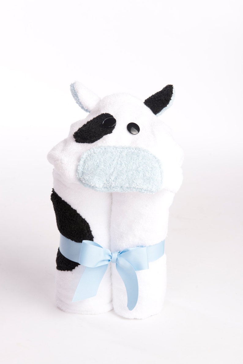 PERSONALIZED Boy Cow Hooded Towel image 3