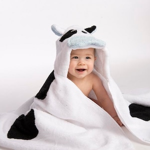 PERSONALIZED Boy Cow Hooded Towel image 2