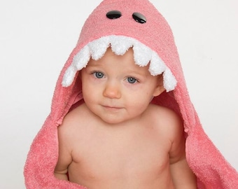 Pink Dinosaur Hooded Towel