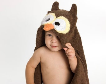 PERSONALIZED Owl Hooded Towel