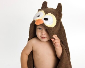 PERSONALIZED Owl Hooded Towel