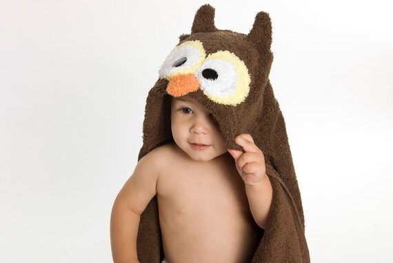 PERSONALIZED Owl Hooded Towel Etsy