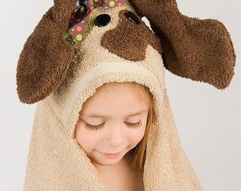 Girl Dog Hooded Towel