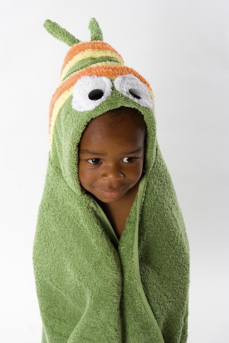 PERSONALIZED Caterpillar Hooded Towel Etsy