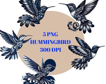 Digital Download Hummingbird Print, Vector Style Hummingbird PNG, Colorful Bird Wall Art, JPG File with White Background, Printable Art.