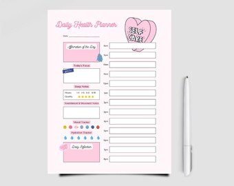 Daily Health Planner | Printable Tracker (Digital Download)