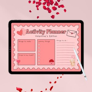 Planificador del día de San Valentín, actividades de San Valentín, planificador de amor propio, planificador digital, planificador de Goodnotes, planificador imprimible, tarjeta de San Valentín