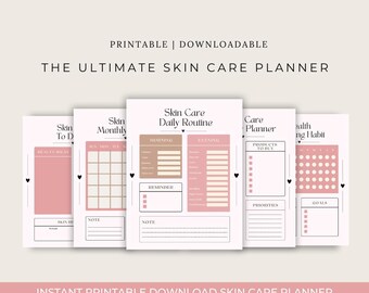 Skincare Routine Planner: Daily, Weekly, Monthly (Digital Download)