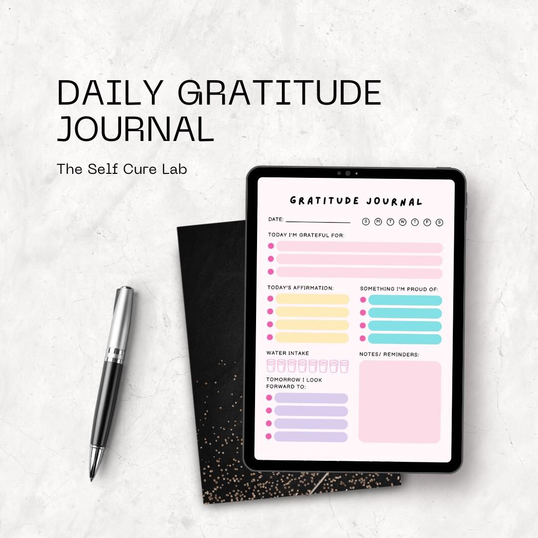 Daily Gratitude Journal - Printable Wellness Planner (digital Download ...