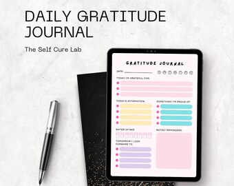 Daily Gratitude Journal - Printable Wellness Planner (Digital Download)