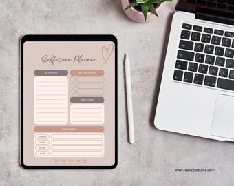 Minimalist Self-Care Planner, Daily Tracker (Digital Download)
