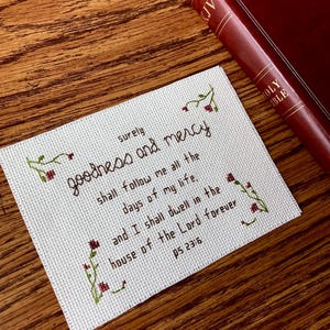 Simple Bible Verse Cross Stitch Pattern Bible Verse Flowers Cross Stitch Christian Cross Stitch Psalms Cross Stitch PDF Pattern