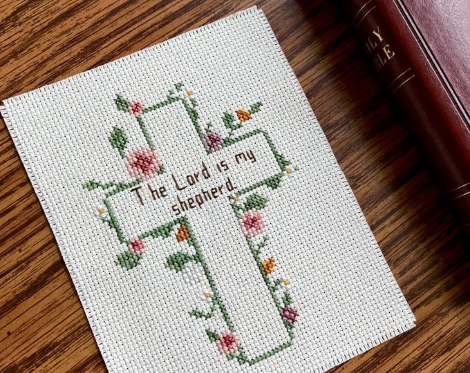 Christian Cross Stitch Pattern - It is God Who Arms Me With Strength ...