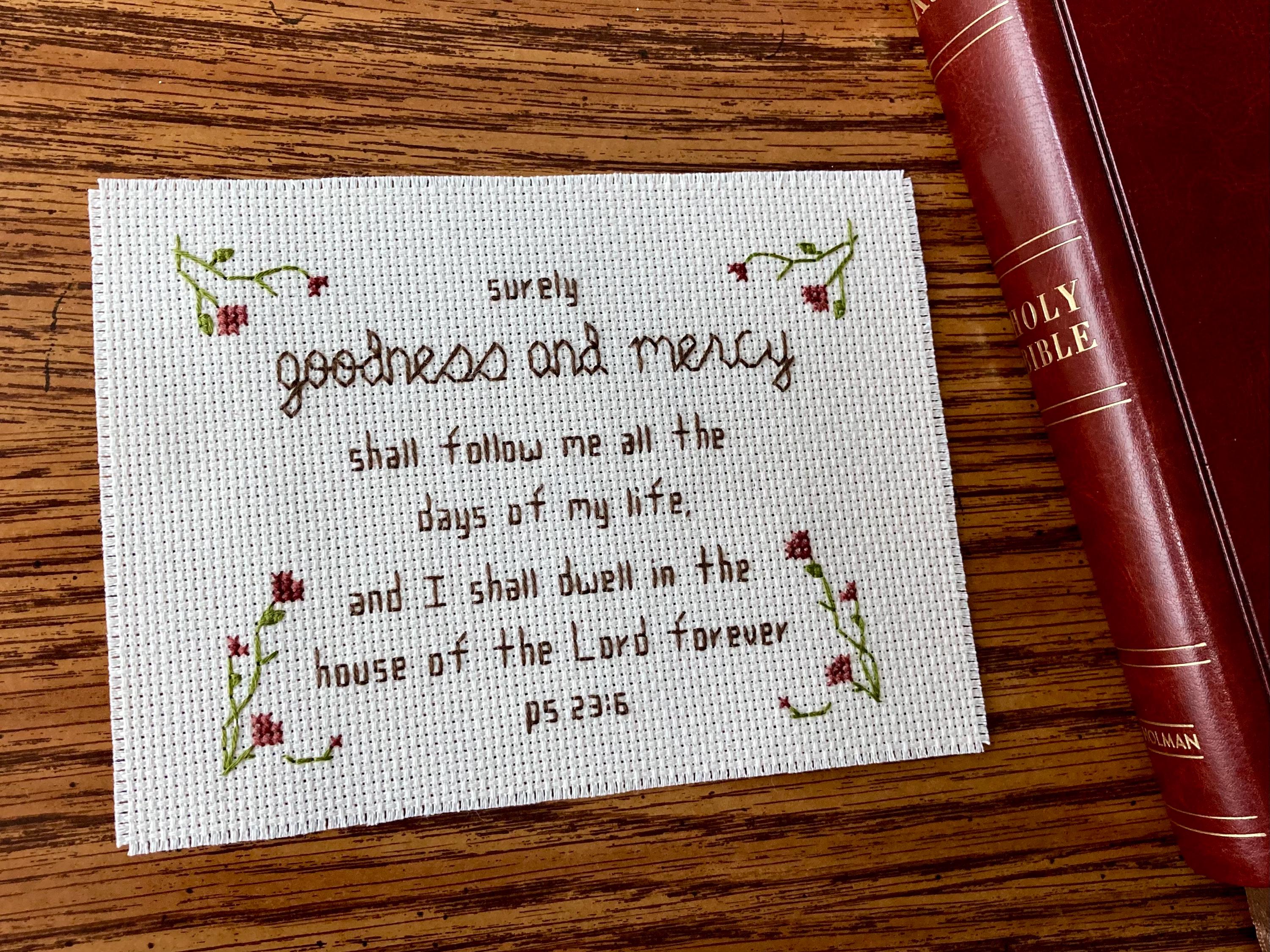 Simple Bible Verse Cross Stitch Pattern Bible Verse Flowers Cross ...