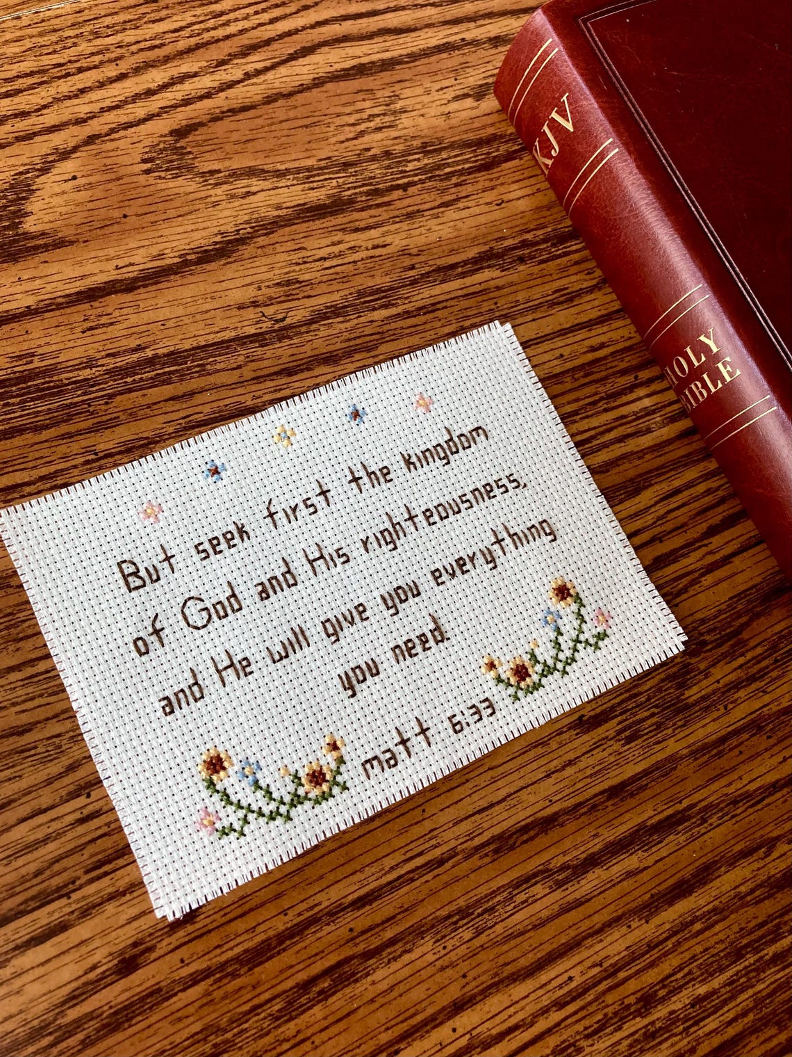 Simple Bible Verse Cross Stitch Pattern Bible Verse Wildflowers Cross ...