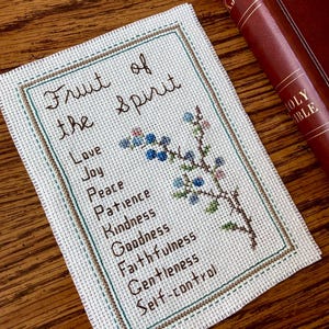 Bible Verse Cross Stitch Pattern Fruit of the Spirit Bible Verse Cross Stitch Christian Cross Stitch Fruit Cross Stitch Pattern PDF