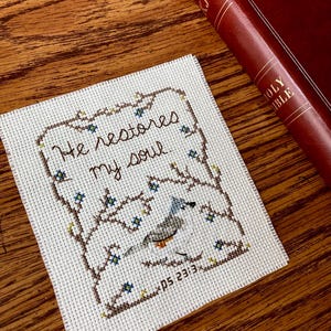Simple Bible Verse Cross Stitch Bird Pattern Bible Verse Flowers Cross Stitch Christian Cross Stitch Psalms Cross Stitch PDF Pattern