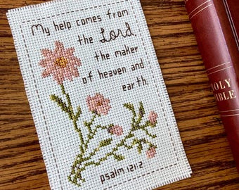 Bible Verse Cross Stitch Pattern Floral Cross Stitch Bible Verse Cross Stitch Christian Cross Stitch Flower Cross Stitch Pattern PDF