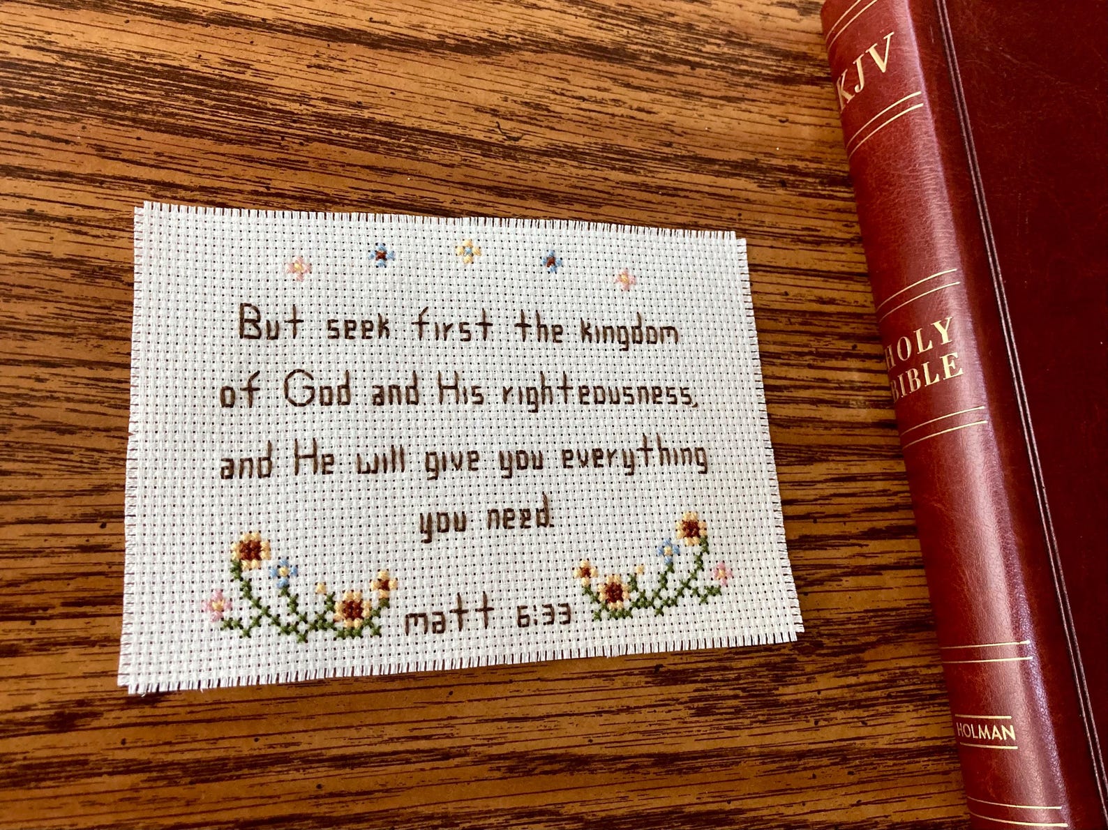 Simple Bible Verse Cross Stitch Pattern Bible Verse Wildflowers Cross ...