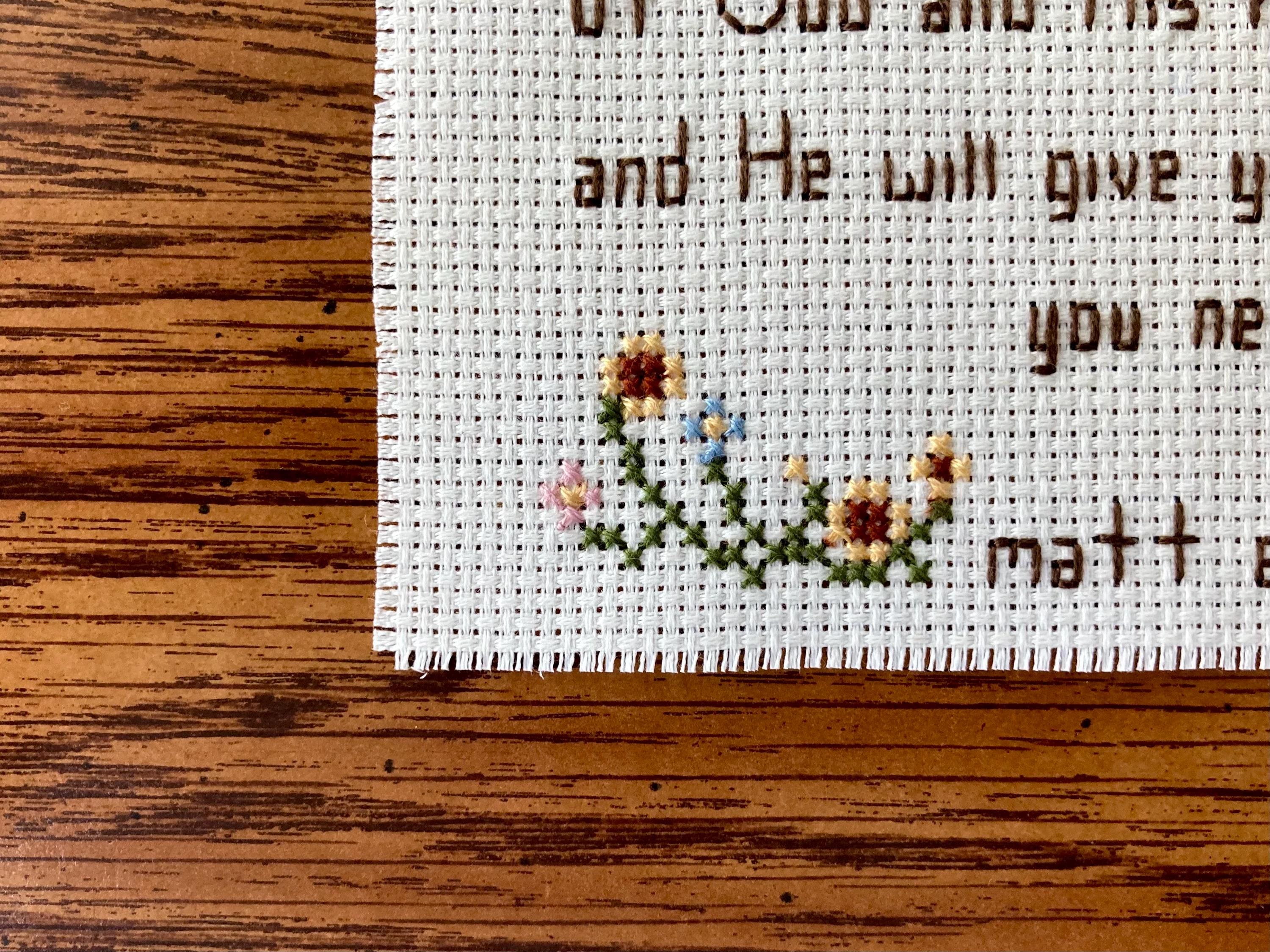 Simple Bible Verse Cross Stitch Pattern Bible Verse Wildflowers Cross ...