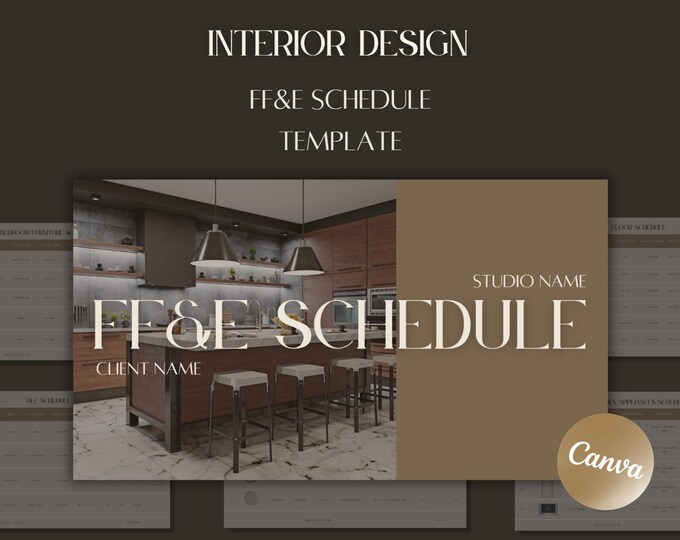 Interior Design FF&E Schedule Template - Canva (16:9) - Etsy