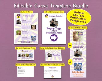 Modelos Canva para arrecadação de fundos para abrigos de animais de estimação | Panfleto de evento para abrigos de animais de estimação | Modelos de evento para abrigos de animais | Arrecadação de fundos para resgate de animais de estimação