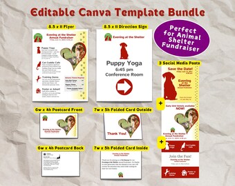 Pet Rettung Fundraiser Canva Vorlagen | Tierheim Event Flyer | Tierheim Event Vorlagen | Tierheim Spendenaktion