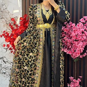Elegant Dubai Kaftan Abaya, Traditional Kurdish Arab Dress, Moroccan Wedding Dress, Arabic Wear Farasha, Arabian Kaftan for Celebration