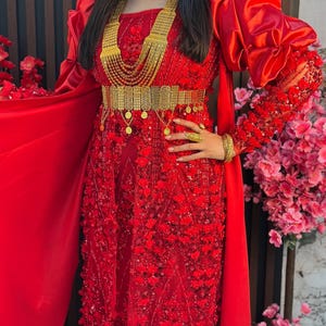 Elegant Dubai Kaftan Abaya, Traditional Kurdish Arab Dress, Moroccan Wedding Dress, Arabic Wear Farasha, Arabian Kaftan for Celebration