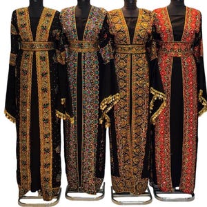 Elegant Dubai Colorful Kaftan Abaya, Traditional Arab Dress, Moroccan Wedding Dress, Arabic Kaftan Farasha, Arabian Kaftan for Celebration