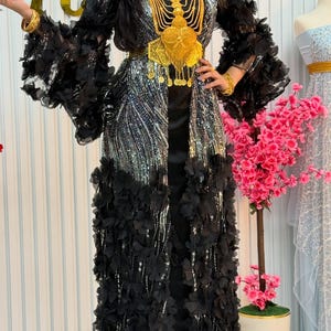 Elegant Dubai Kaftan Abaya, Traditional Kurdish Arab Dress, Moroccan Wedding Dress, Arabic Wear Farasha, Arabian Kaftan for Celebration