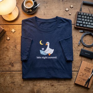 Embroidered Late Night Commit Tshirt, Funny Coding Gift, Computer Programmer Tee, Software Engineer Shirt, Dev Humor, Funny Coder Shirt