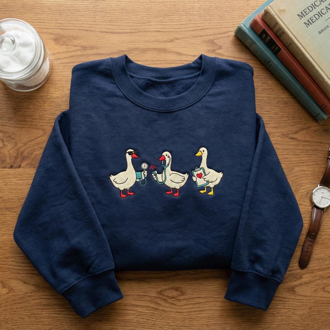 Embroidered Scrub Life Goose Sweatshirt, Medical Student Nurse Hoodie, Doctor Vet Tech Cre