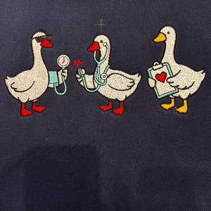 Embroidered Scrub Life Goose Sweatshirt, Medical Student Nurse Hoodie, Doctor Vet Tech Crewneck, Healthcare Worker Gift, Hospital Humor Top image 2
