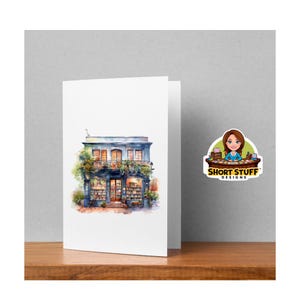Set van 10 kaarten met boekwinkelthema blanco interieur voor alle gelegenheid