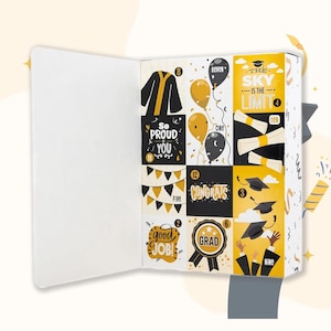 12 dagen aftelkalender voor afstuderen, unieke geschenkdoos voor afstudeerfeest, leuke creatieve lege verrassingsdoos (geen cadeaus inbegrepen)