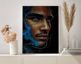 Tane Māori Portrait Print: Playful Modern Wall Art (Digital Download)