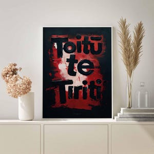 Toitū te Tiriti - Printable Māori Poster - Bold Modern Design - Māori Home Decor Wall Art - A1 A2 A3 A4