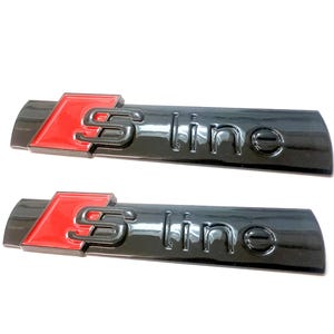 S Line Wing Badge Fender Emblem Side Gloss Black Logo for Audi A1 A3 A4 A5 A6 A7 Q2 Q3 Q4 Q5 Q7 Q8 TT TTS for Audi
