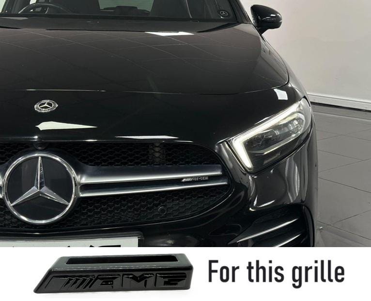 Pair Of Black "Turbo 4matic+" Side Badges For Mercedes A45S, CLA45S, GLA45 - Glossy Adhesive Emblems
