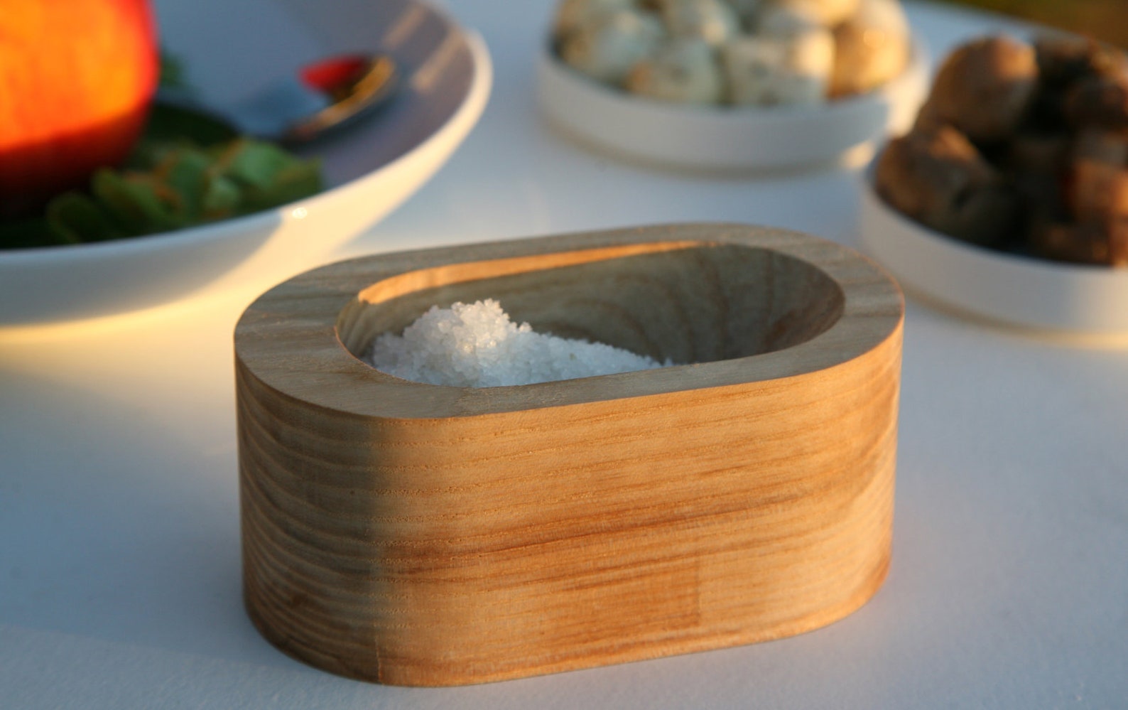 Grain Salt Cellar a Modern Wood Salt Dish Etsy