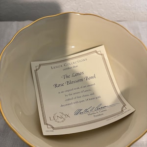 Lenox Fine China Pure 24 Karat Rose Blossom Bowl 5-1/2&quot; with COA New