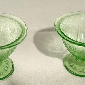 Vintage Green Depression Glass Sherbet Dish By Hazel Atlas