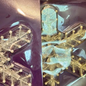 2 VINTAGE LG Lighted 14&quot; white tinsel SNOWFLAKE Christmas Wall Window Silhouette