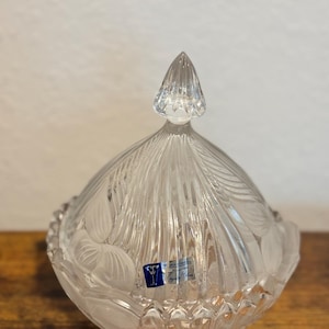 Vintage Lead Crystal Clear Industries Candy Dish With Lid W. Germany