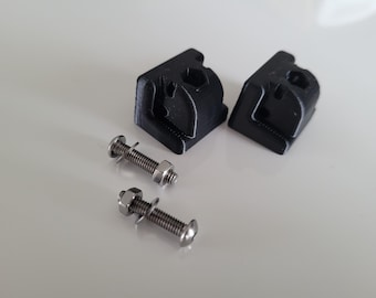 May include: Two black plastic 3D printed brackets with two silver screws and nuts.