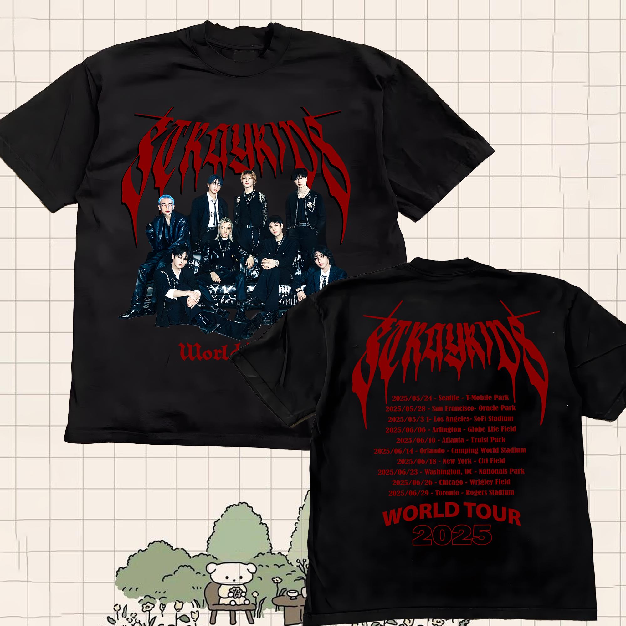 スキズ 北米限定 dominATE Tシャツ Mサイズ StrayKids dominATE 北米グッズ メンバープリントTシャツ M