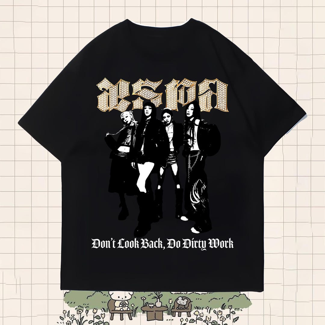 aespa Dirty Work ウインター Tシャツ ポップアップ Retro Aespa Dirty Work Shirt, Dirty Work Shirt, Aespa World