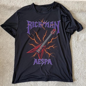 Retro Aespa Rich Man Shirt, Aespa Dirty Work Shirt, Aepsa Members Ningning, Karina, Winter, Giselle Tee, Aespa Synk AeXisline Live Tour 2025